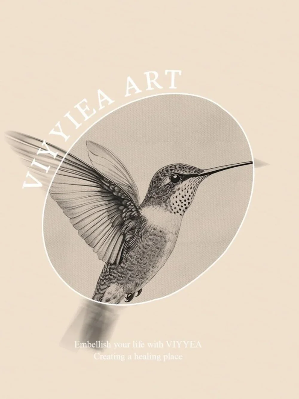 Vintage Gold Framed Hummingbird Wall Art - Canvas Prints for Living Room